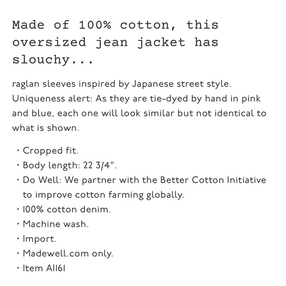 Madewell Oversized Tie-Dyed Jean Jacket - Picture 4 of 4